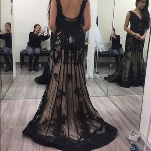 Sherri Hill Black Illusion Dress